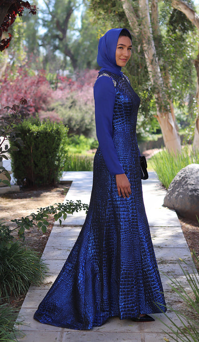 Evening Dress Abaya With Chiffon Detail And Cape Black