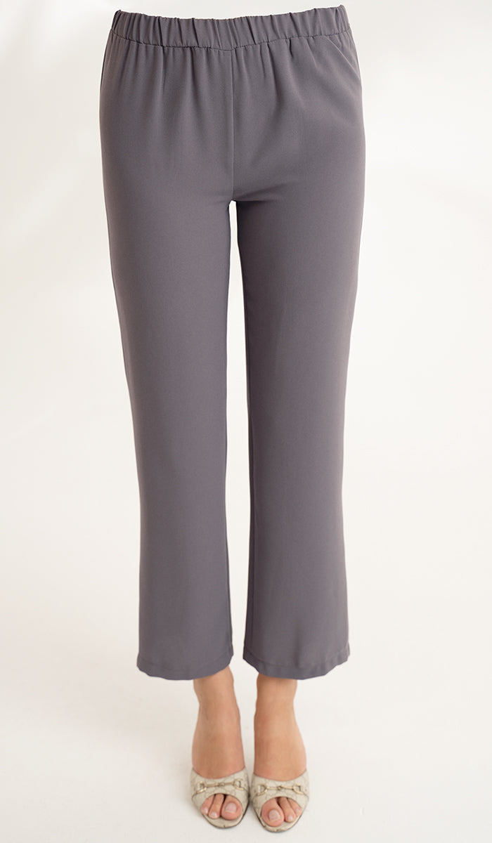 Pantalon large à taille extensible Abeer - Gris pourpre