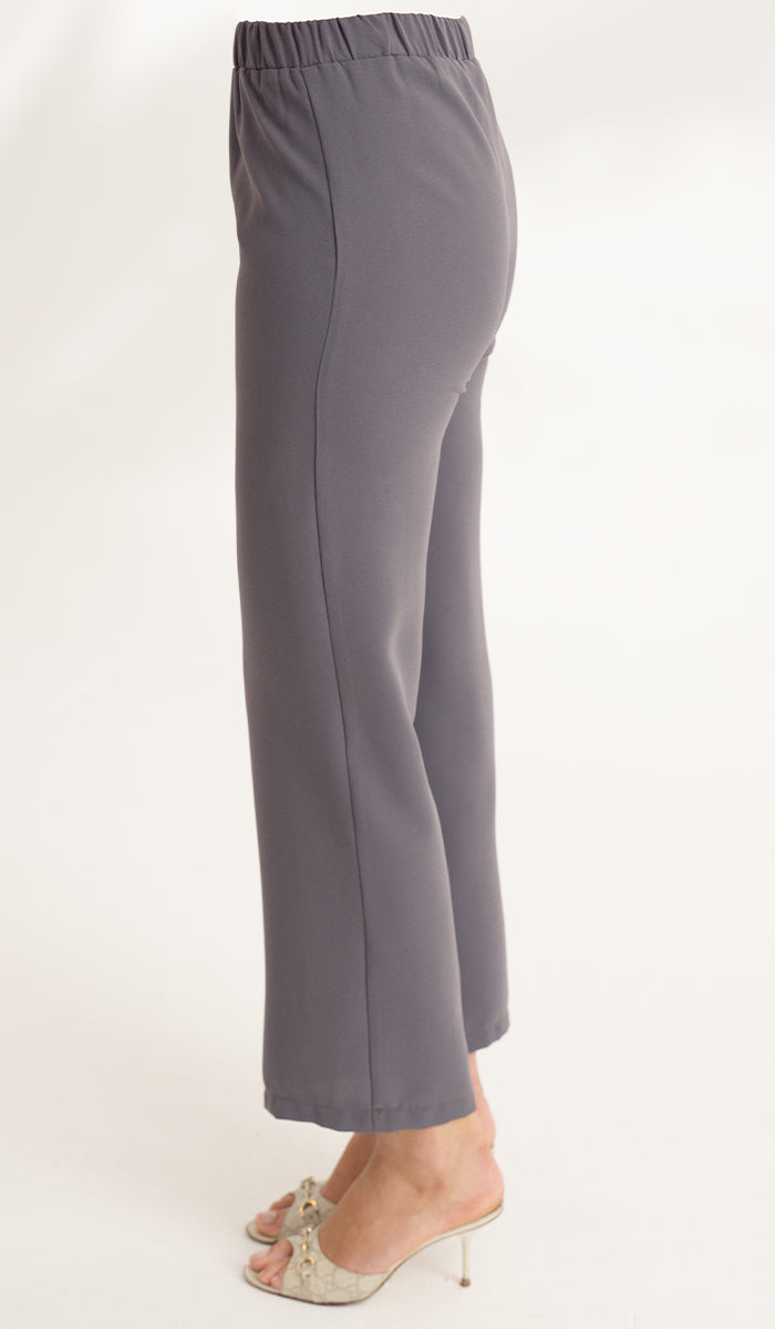 Pantalon large à taille extensible Abeer - Gris pourpre