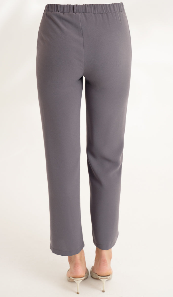 Pantalon large à taille extensible Abeer - Gris pourpre