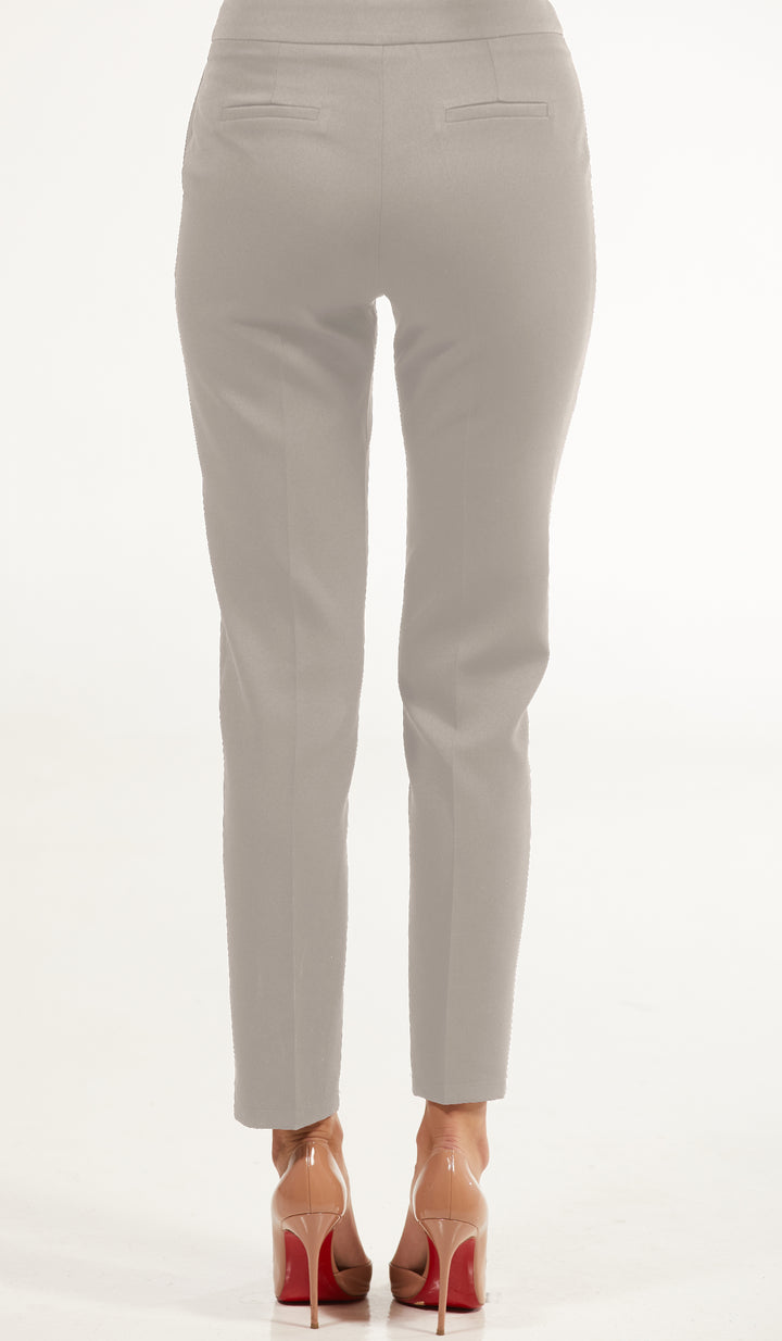 Alma Tailored Stretch Cigarette Pants - Silver - Final Sale