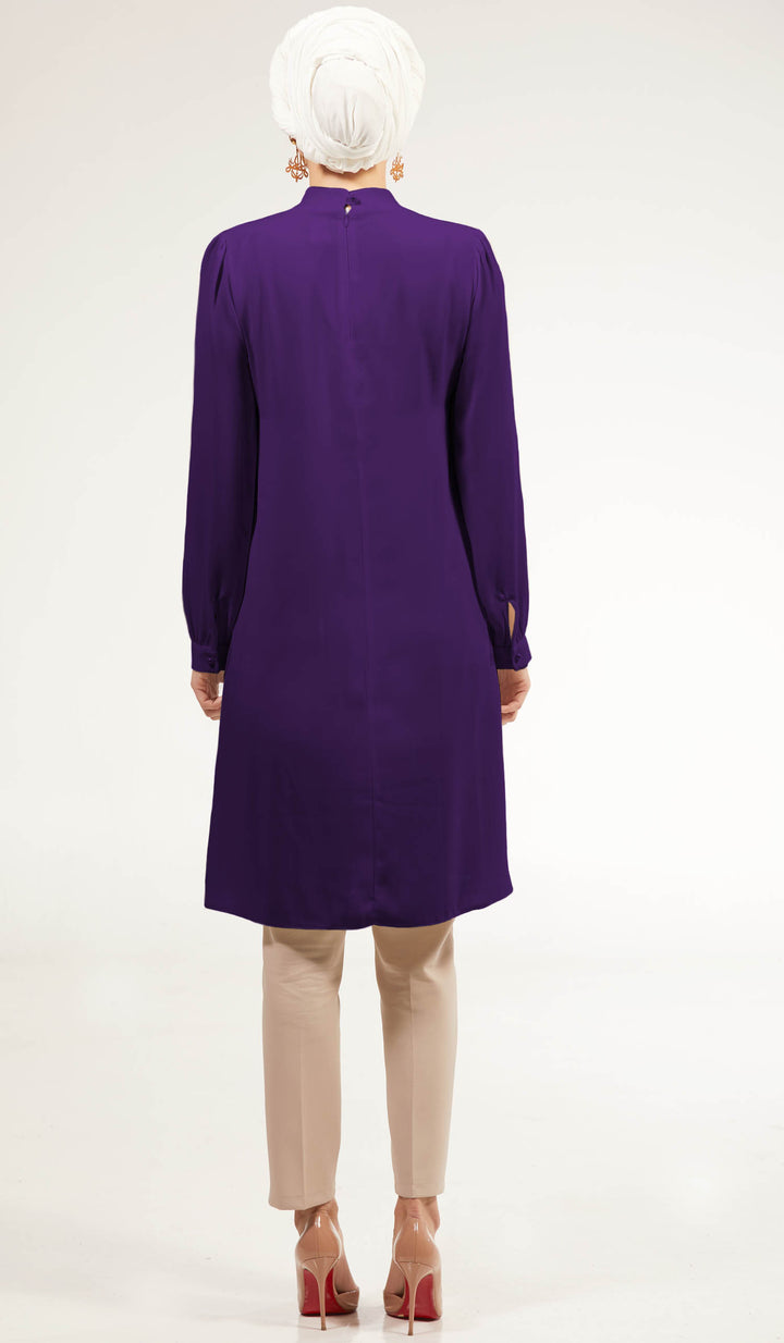 Ava Dressy Long Modest Midi Tunic - Purple