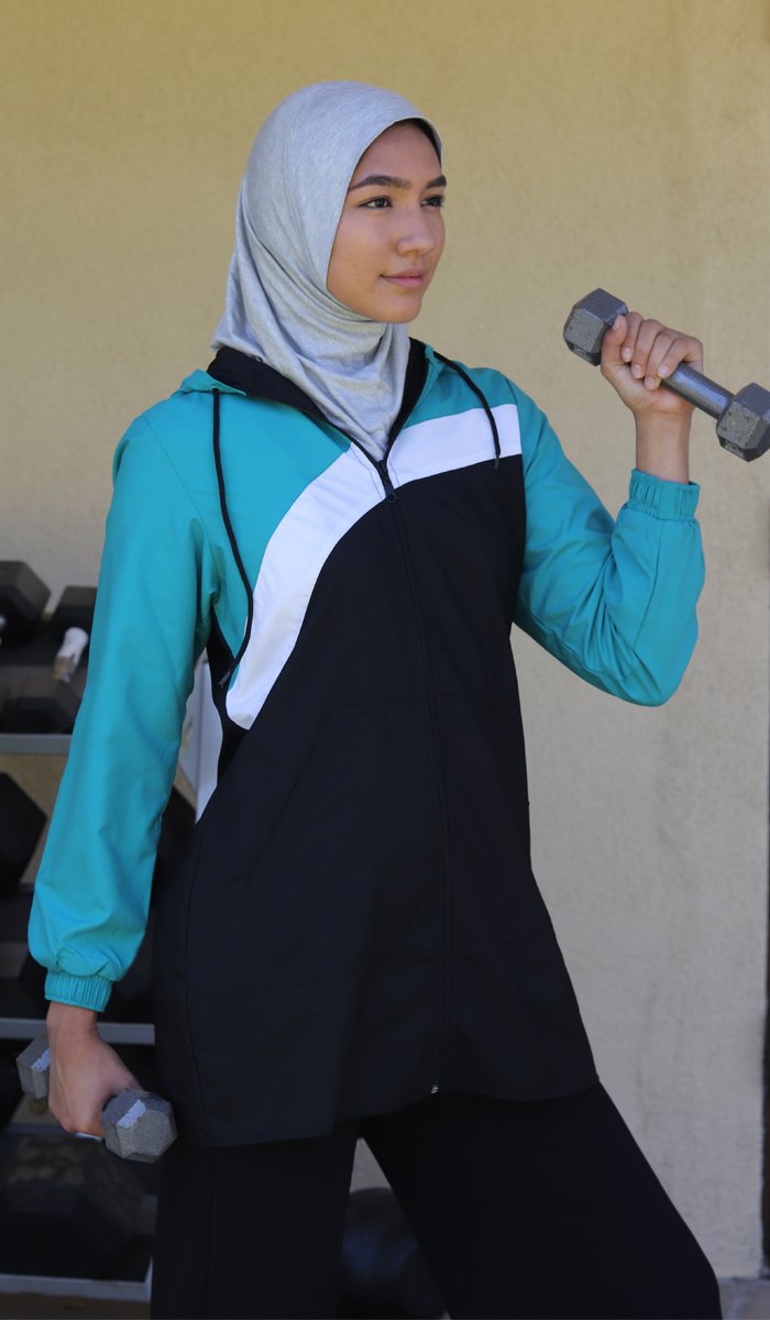 ONE PIECE STRETCH SPORTS HIJAB - GREY