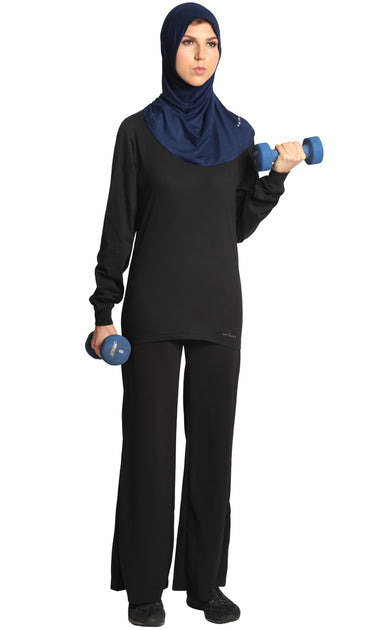 One Piece Stretch Sports Hijab - Navy Blue | Athletic Hijabs | Artizara ...