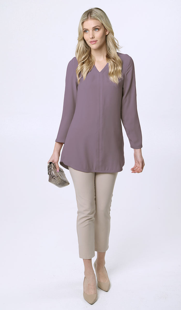 Hena Long Modest Everyday Tunic - Dusty Purple