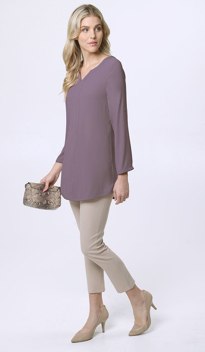 Hena Long Modest Everyday Tunic - Dusty Purple