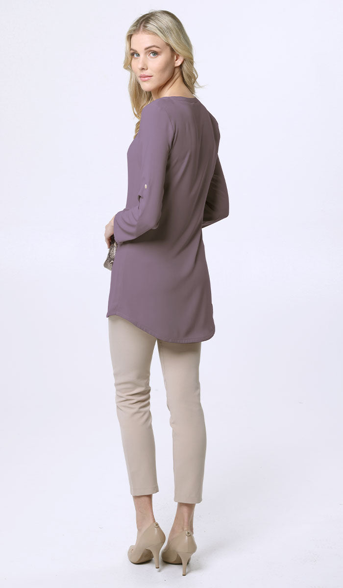 Hena Long Modest Everyday Tunic - Dusty Purple