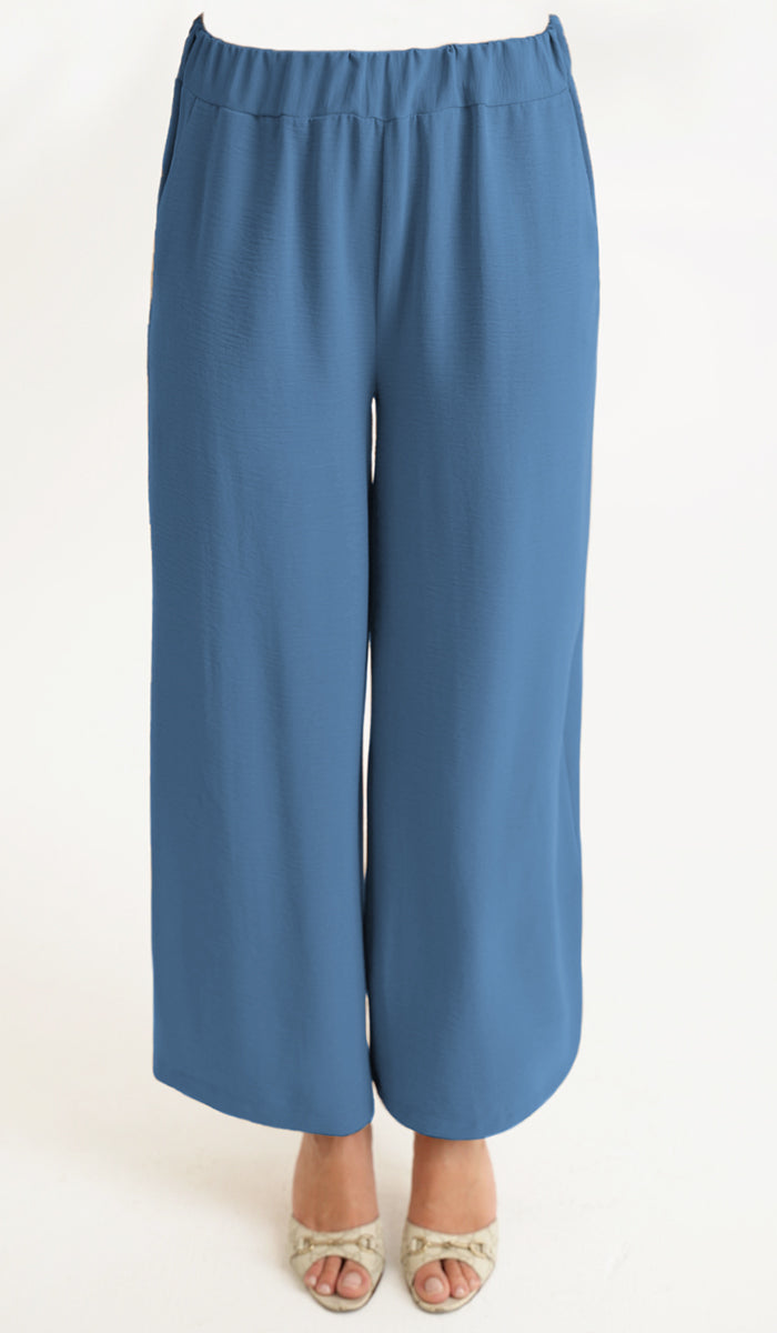 Pantalon Palazzo Ilham Loose Flowy Stretch - Azur