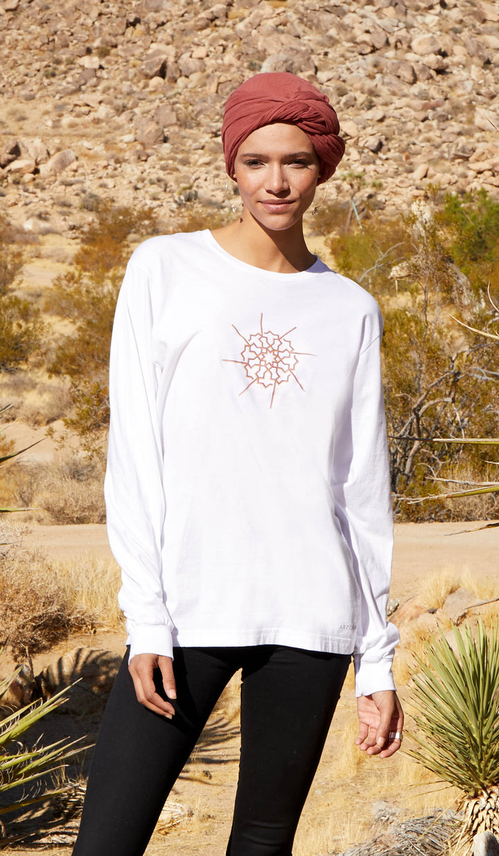 Long Sleeve Unisex T Shirt - Prism - White