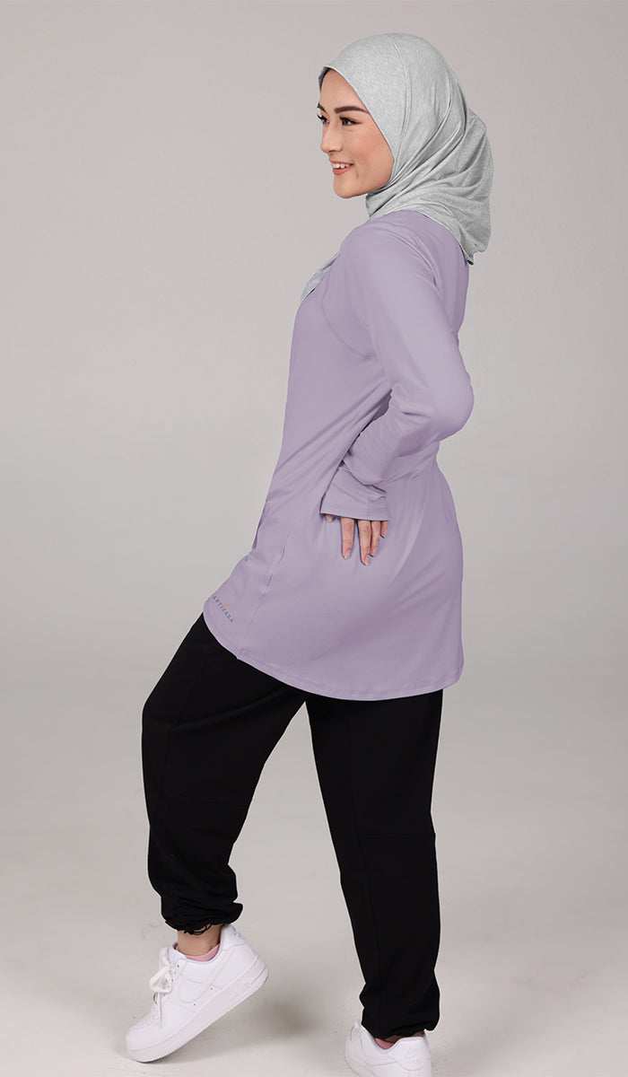 Peachy Soft Long Sleeve Modest T Shirt - Lilac