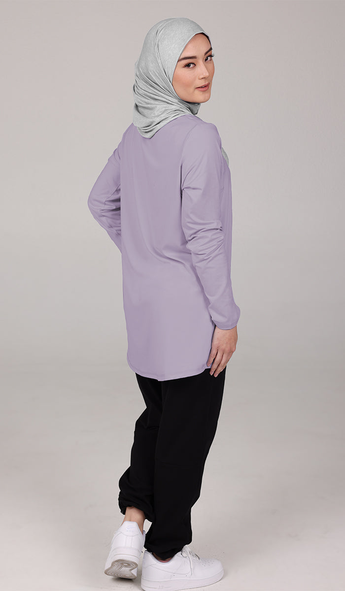 Peachy Soft Long Sleeve Modest T Shirt - Lilac