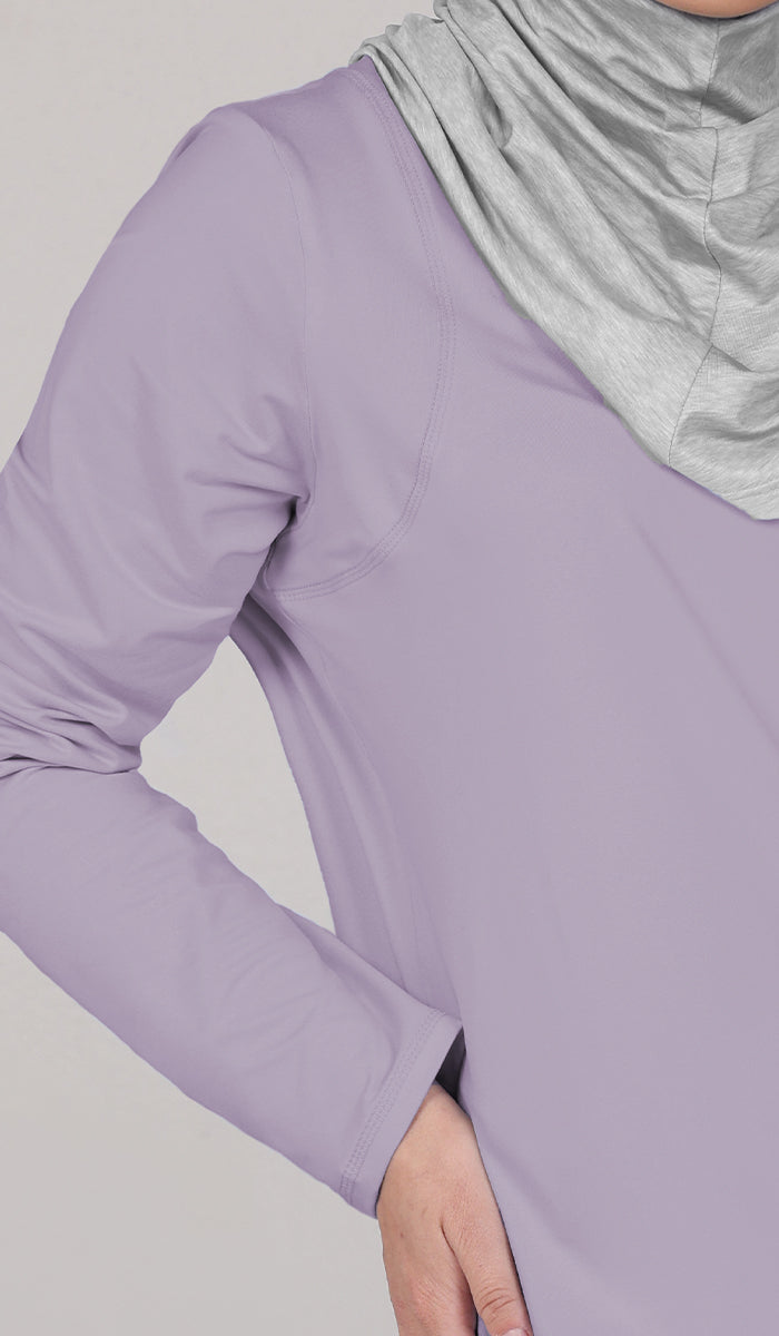 T-shirt modeste à manches longues Peachy Soft - Lilas