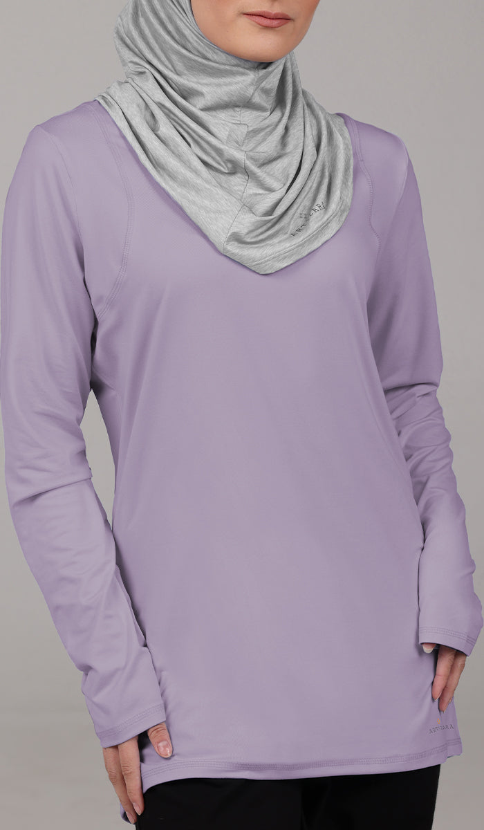 T-shirt modeste à manches longues Peachy Soft - Lilas