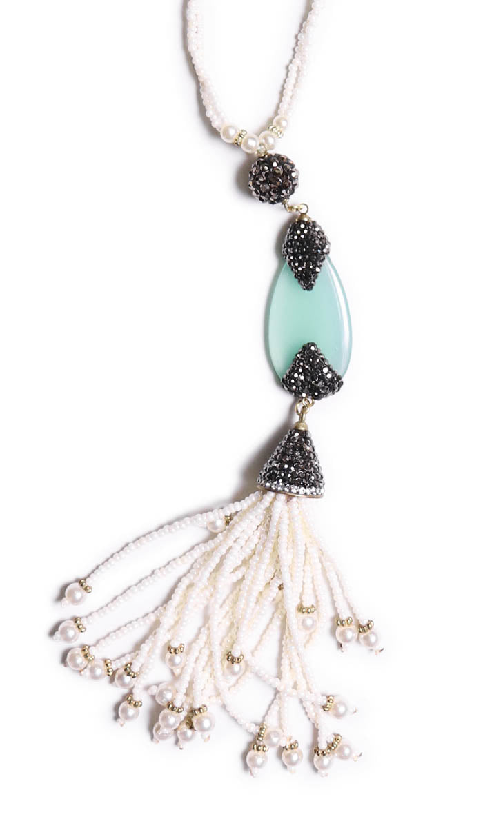 Collier à pompon artisanal turc - Aqua