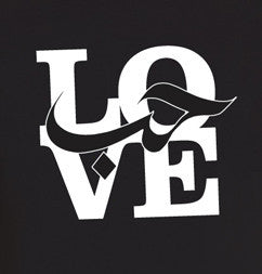 Mens Love Short Sleeve Designer Tee - Black - ARTIZARA.COM