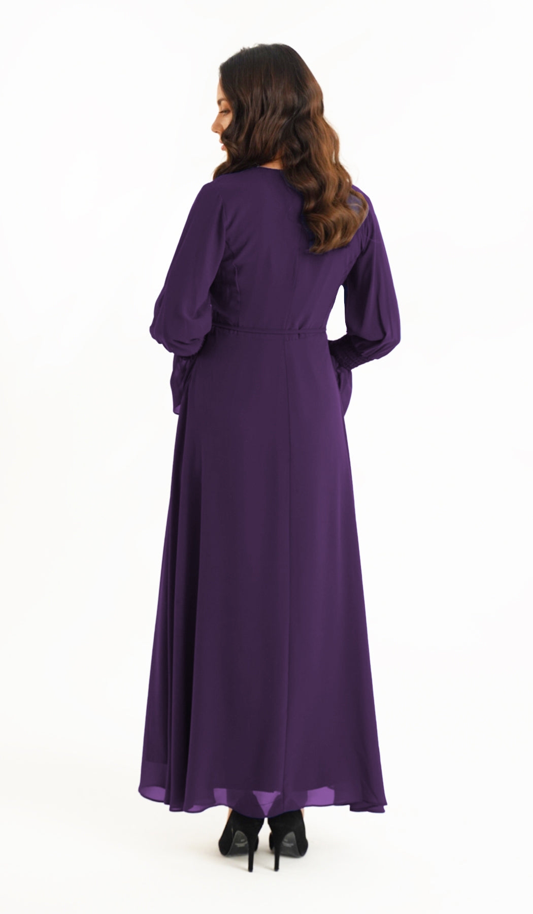 Merve Modest Long Chiffon Maxi Dress - Orchid - Final Sale